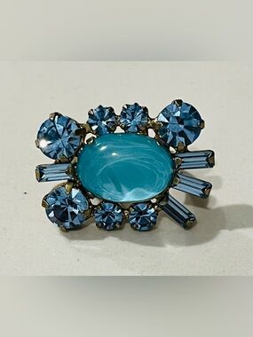 Betsey Johnson Vintage Turquoise Blue Cocktail Ring. Stunning! Size 7